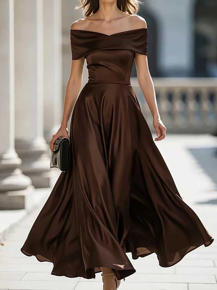 Damen Sommer Maxikleid mit tiefem Ausschnitt, einfarbig, Patchwork, kurze Ärmel, elegant, für Party, Urlaub, mit Reißverschluss, modisches Damenkleid, Streetwear