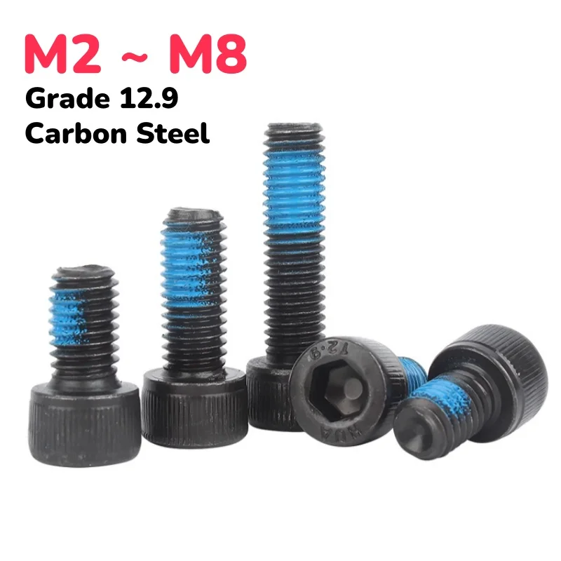 M2 M2.5 M3 M4 M5 M6 M8 Grade 12.9 Carbon Steel Hexagon Hex Socket Allen Screws Bolt Dispensing Screw