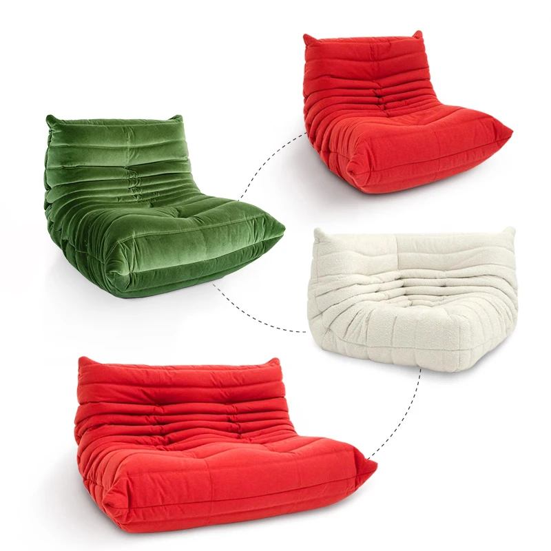 

Full sponge structure single double caterpillar sofa velvet fabric lazy sofa simple guest