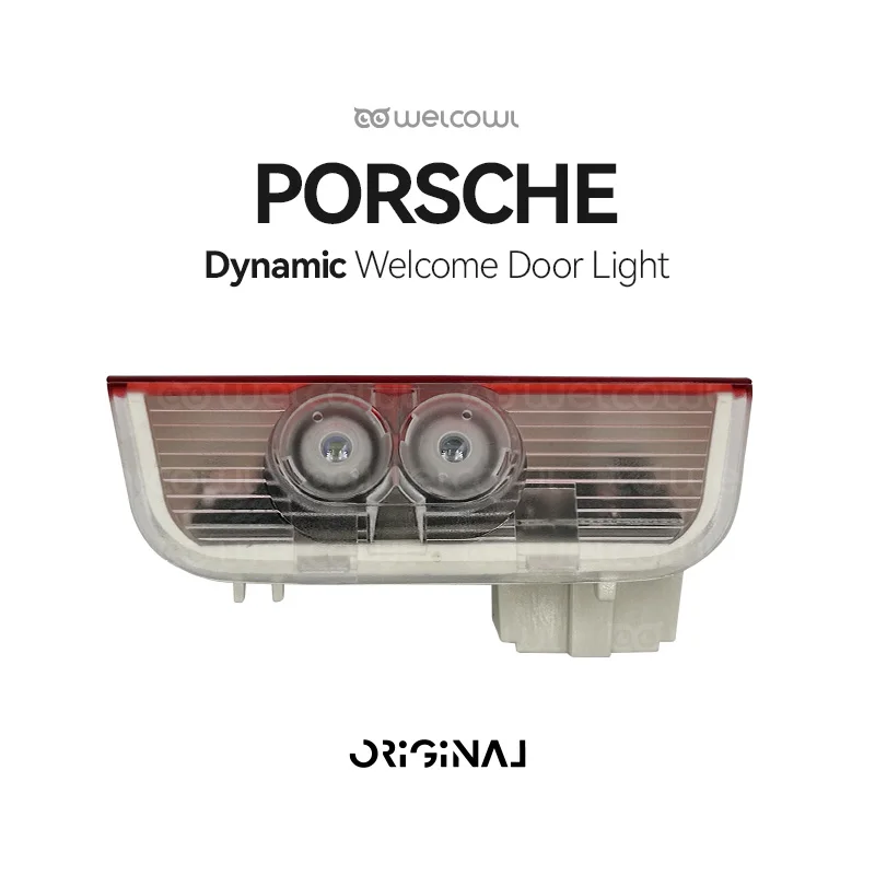 Dual lens dynamic Welcome Door Lights For Cayenne Macan 718 991  Turbo GT S 911 Cayman Boxster Projection led Lamp variation