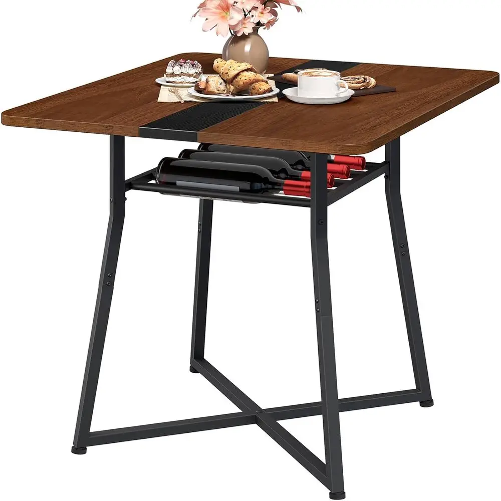 

Dining Table, 29.5'' Kitchen Table, Dining Room Table with Wine Rack, tile Small Dining Table, Easy Assembly, or Restaurant, Cae