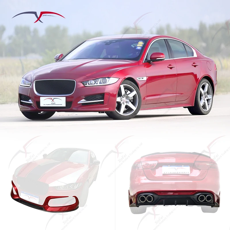 Suitable for XE 2015-2019 front lip side skirt rear lip exhaust pipe black carbon fiber exterior decoration modification