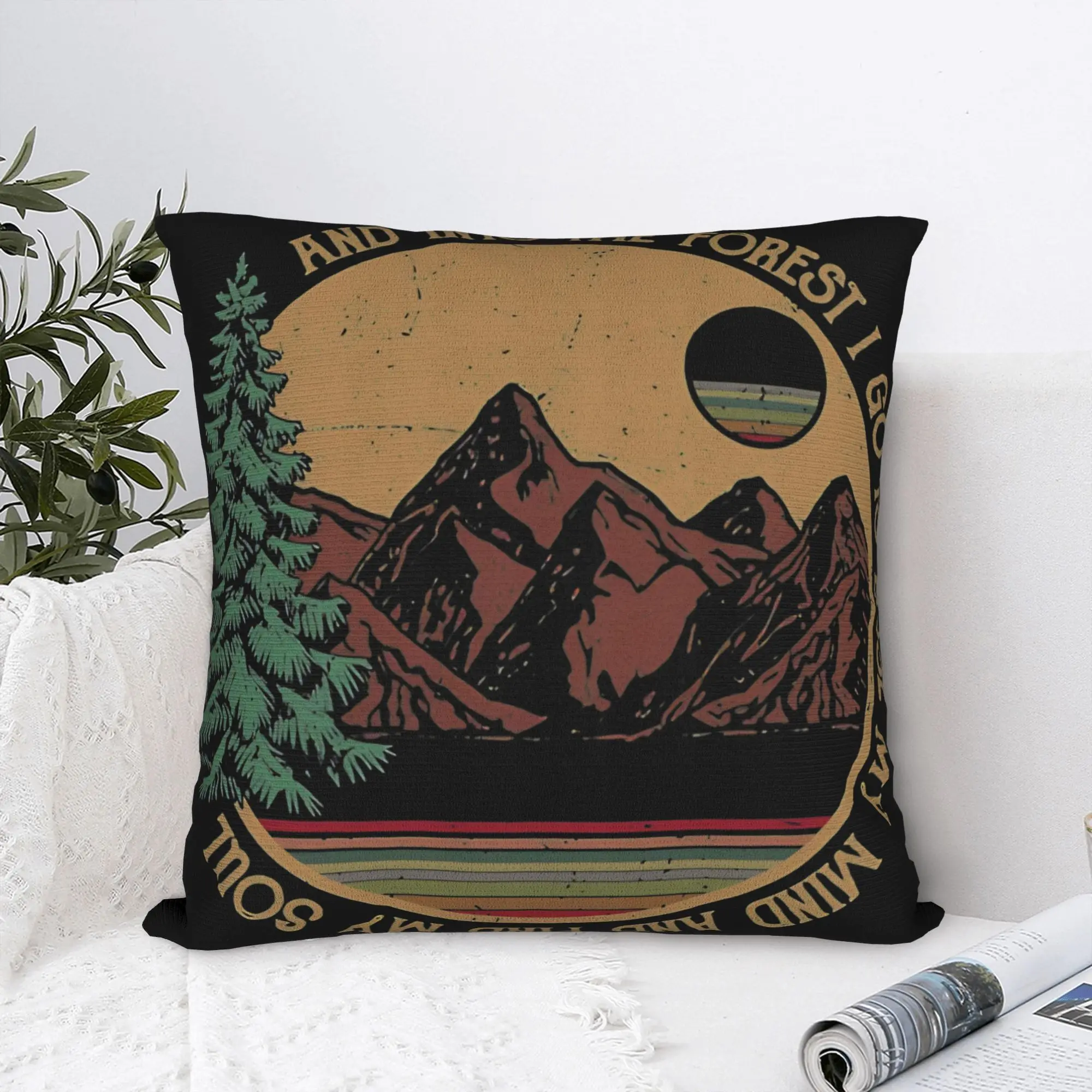Camping is My Therapy Pillow Case  Comfy Pillow Cover Vintage Pillowcases For Sofa Bedroom Home Decor