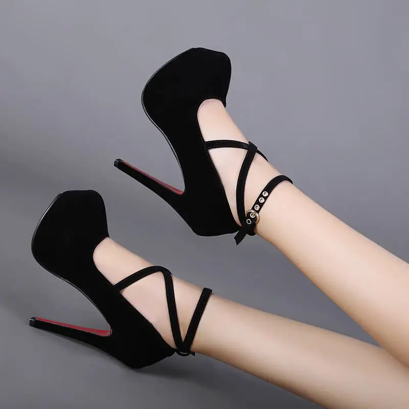 Sexy High Heels Ladies Stilettos Strappy Pumps Women's Sandals Summer Shoes Platform Heels Woman Ankle Strap Shoes