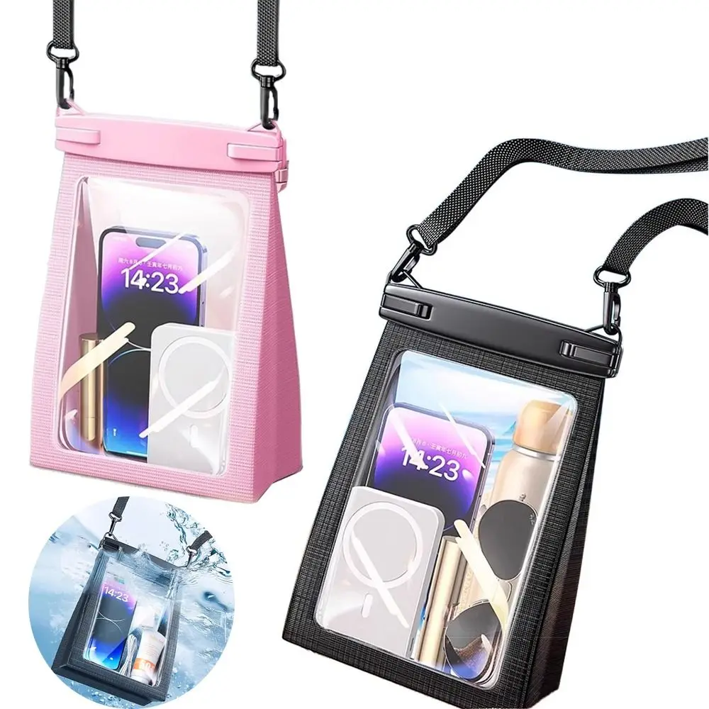 

Touch Screen Waterproof Phone Bag Adjustable Lanyard Stereoscopic Clear Swim Phone Cover Large Capacity Leakproof