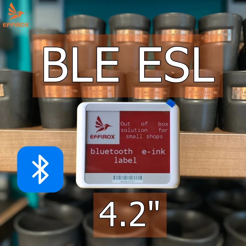 

Электронный ценник ESL с управлением через мобильное приложение, 4,2 дюйма, Bluetooth, на основе технологии e-ink