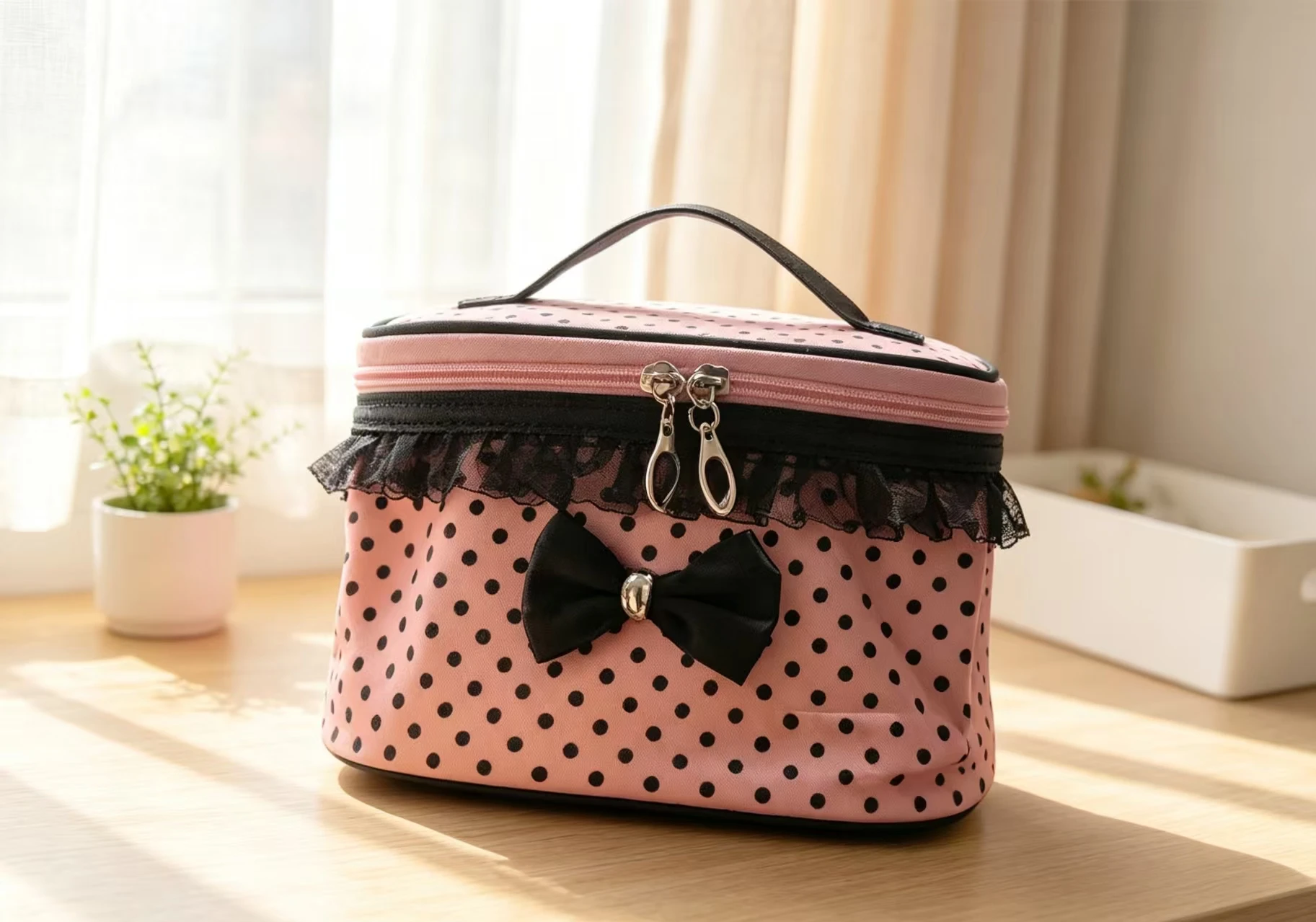Large Capacity Travel Storage Bag, Waterproof Desktop Toiletries Bag, Creative Cylinder Compressible Miscellaneous Bag