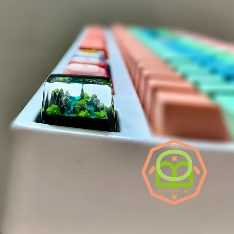 mountain and sea Keycaps Artisan Resin Luxurious DIY PC Gamer Mechanical Backlit Keyboard RGB Keycap For GK61 Anne Pro 2 GK64