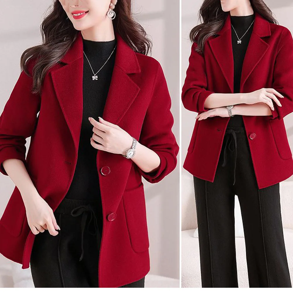 Ln Autumn And Winter Of 2024, The Long Woolen Coat Ladies' High-end Slim Two-button Suits Are Fashionable And Loose Woolen Coats