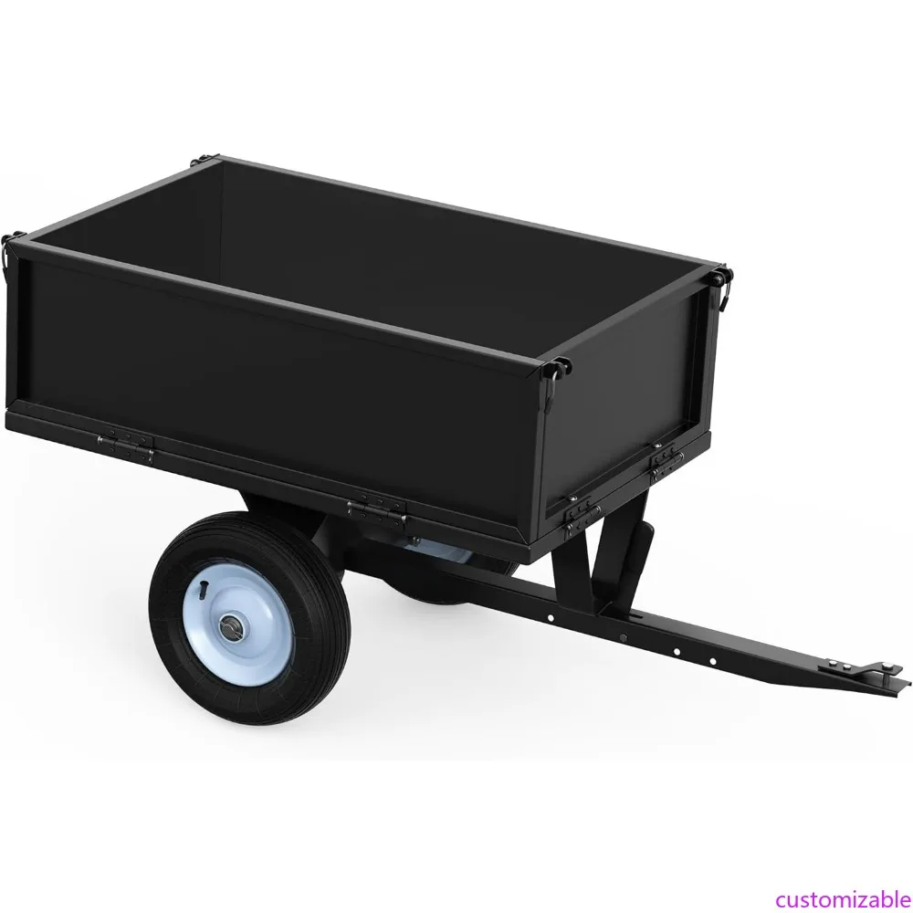 

Сверхмощная газонокосилка YINTATECH емкостью 500 фунтов и прицеп для квадроциклов — буксируемая тележка для тракторов, косилок и UTV черного цвета