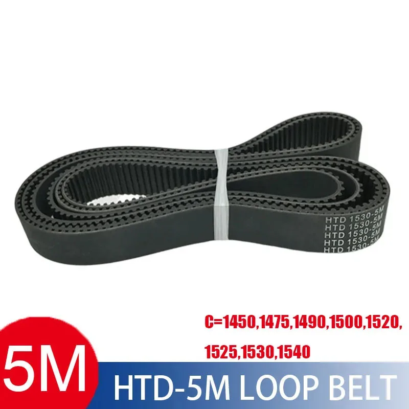 

HTD 5M Timing Belt Pitch 5mm Width 10/15/20/25/30mm Closed Rubber Drive Belts Perimeter 1450 1475 1490 1500 1525 1530 1540mm