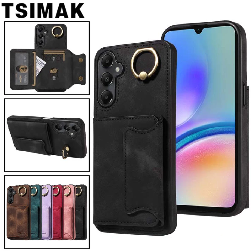 Ledertasche für Samsung Galaxy A54 A34 A24 A14 A73 A53 A33 A23 A13 A52 A72 A32 4G A22 A12 A52S 5G Ring Wallet Card Holder Cover