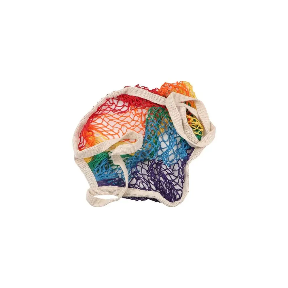 Shoulder Bag Rainbow Mesh Shopping Bag Net Tote Shopping Bag Fruit Reusable Grocery Bag Vegetable Foldable Shopping Bag Eco Bag