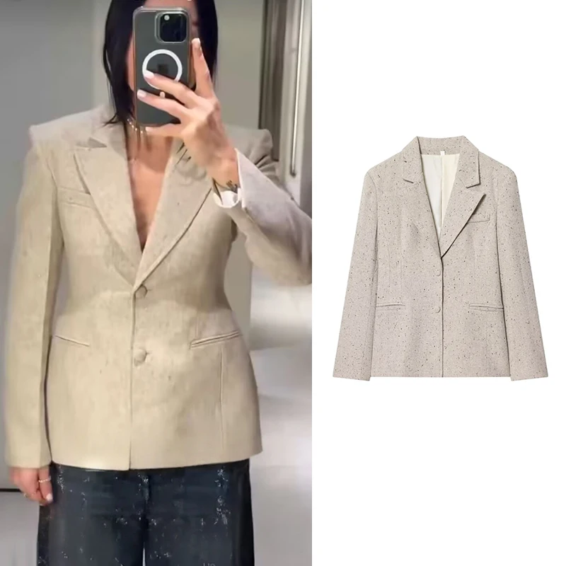 

2026 Spring New Blazers & Jackets Women's Slim V-neck Office Women's Warm Jacket Chic Youth Fashion Holiday Blazers Street Coats