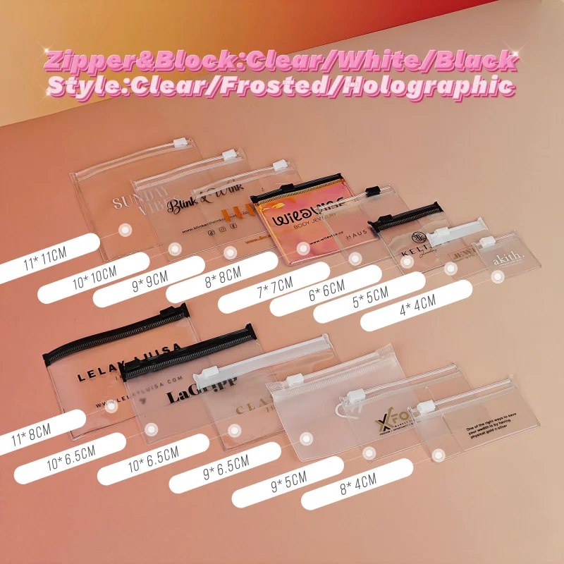 2025customized.Custom/Transparent/Matte/Frosted Self Sealing Strong Pvc Zip Lock Jewelry Plastic Bags Jewellery P