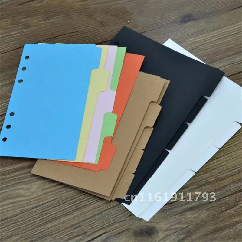 5 Pieces/set A5 A6 Index Binder Dividers Page Index for Loose-leaf Notebook Scrapbooking Diary Stationery School Office Supplies