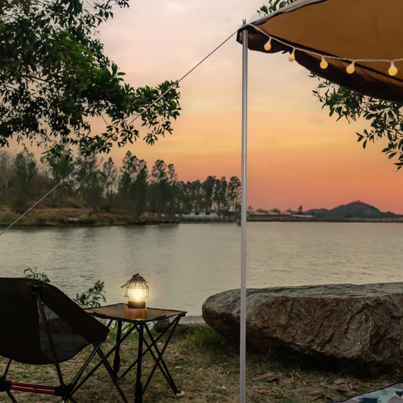

2 Sets Canopy Pole Camping Tent Support Rods Tarp Awning Poles Outdoor Accessory Extension