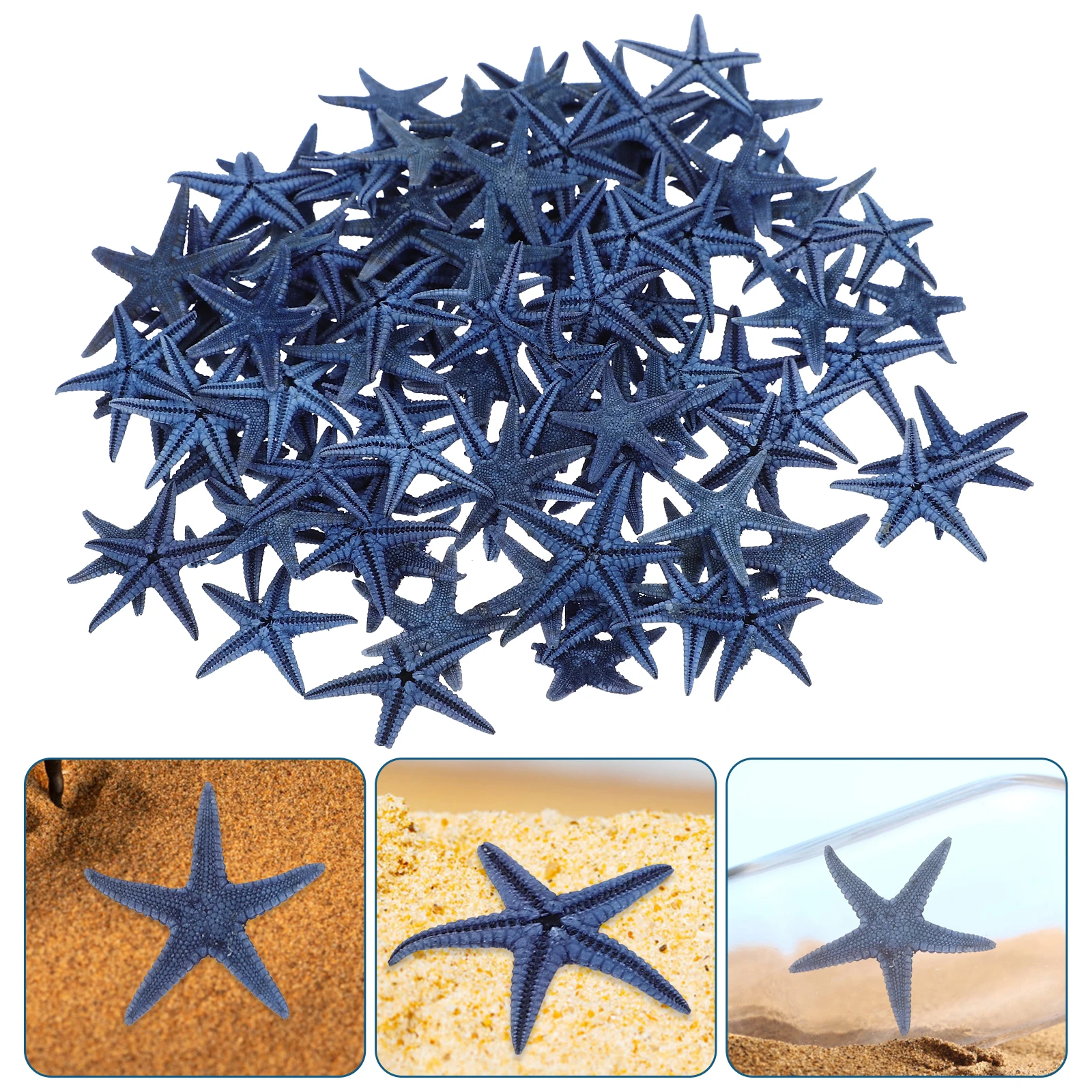 

100Pcs Natural Sea Star Decor Aquarium Star Adornments Wishing Bottle Ornaments Creative Marine Style Desktop Fish Tank