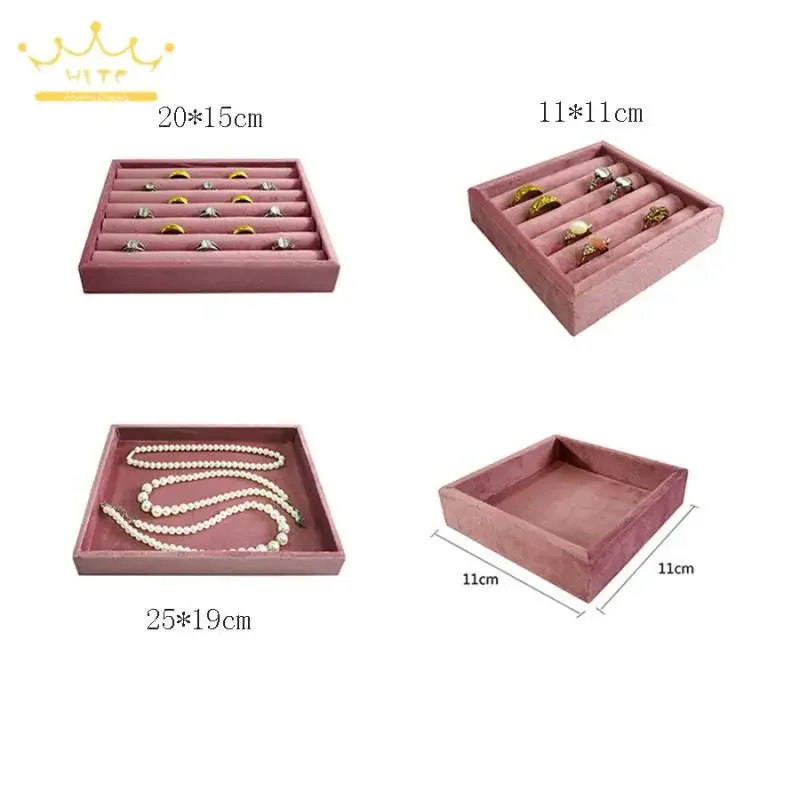 

Pink Series Jewelry Storage Tray Rings Necklace Organizer for Jewelry Exhibitors High Quality Velvet Jewelry Display Props