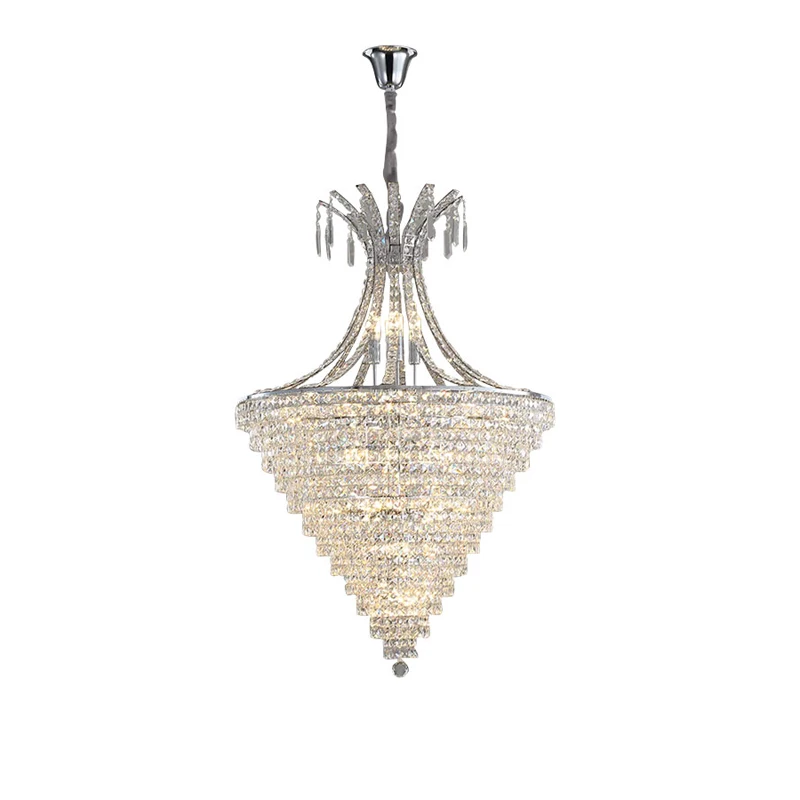 

E14 LED Summer Palace K9 Crystal Chrome Gold Chandelier Hanging Lamps Lustre Suspension Luminaire Lampen For Foyer Staircase