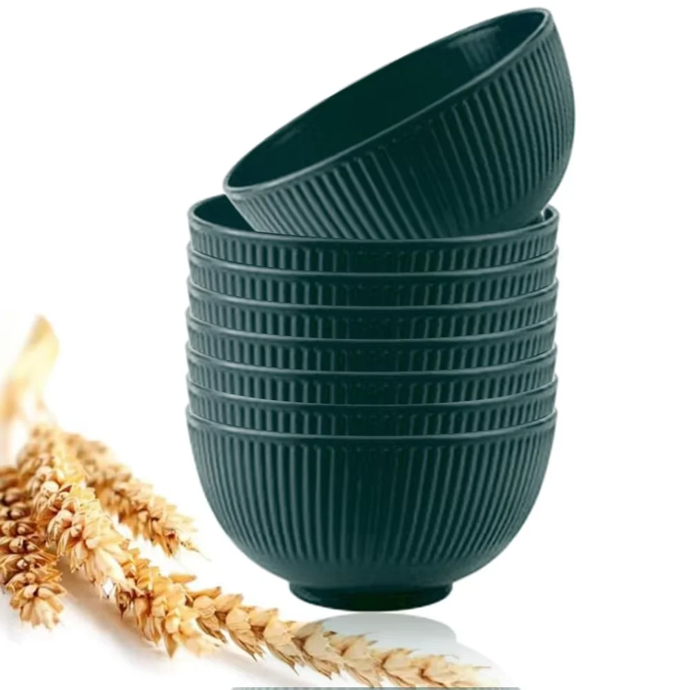 8pcs High-Value Anti-Fall Plastic Bowls Household Eating Bowls Salad Bowls Commercial Soup Bowls Noodles Rice Bowls.