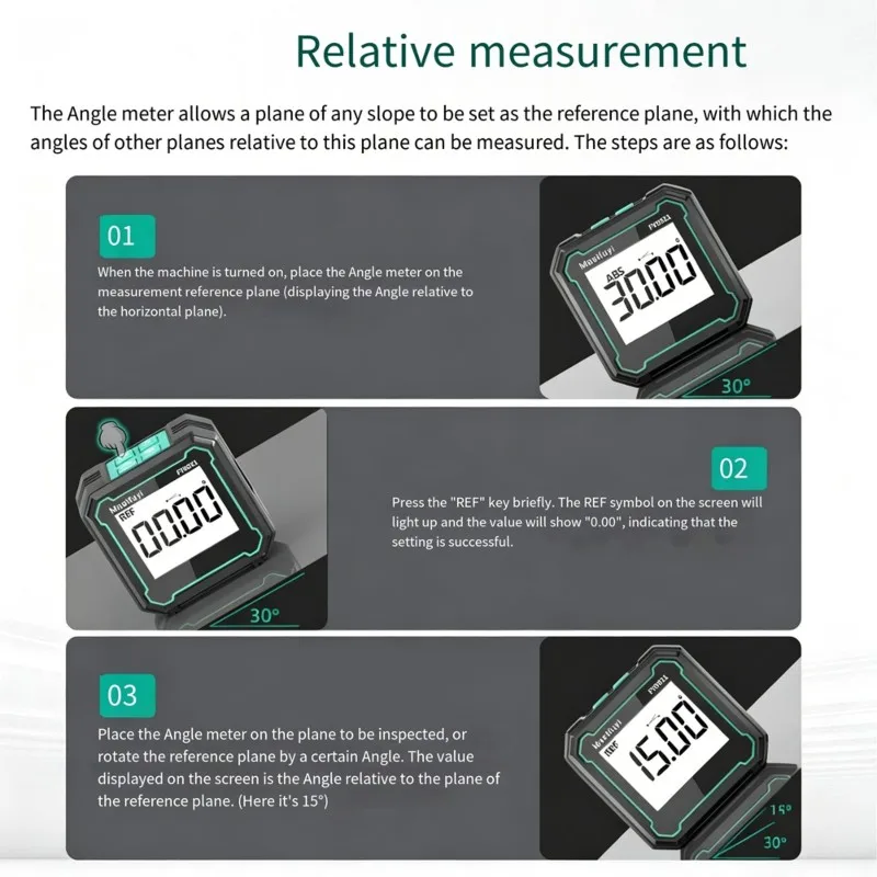 Mastfuyi Laser Level Integrated Digital Inclinometer-Multi-Function Magnetic Angle Measurement Tool High Precision Device