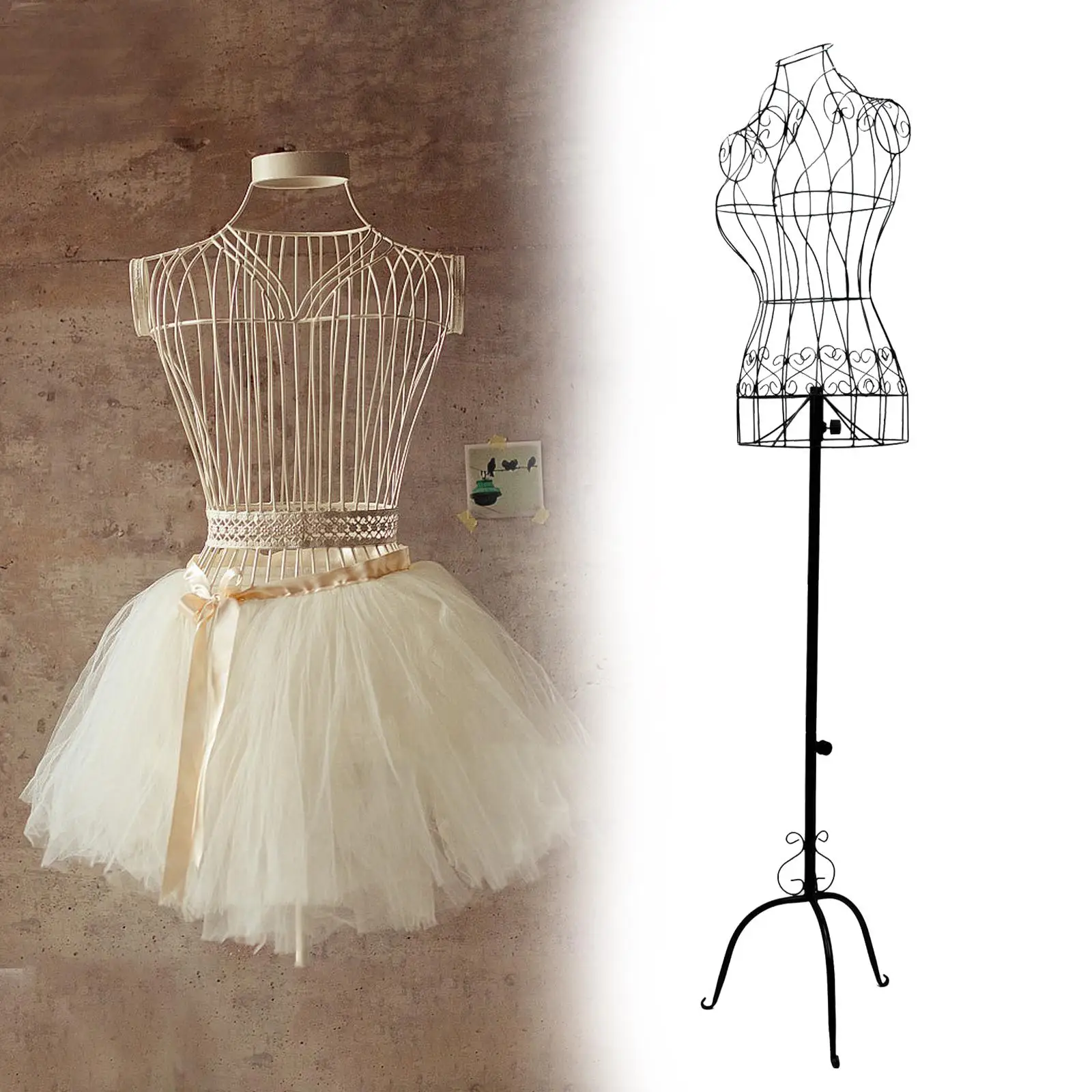 

Iron Female Mannequins Body Stand for Dressmakers Tailors Sewing Adjustable Display Model Holder