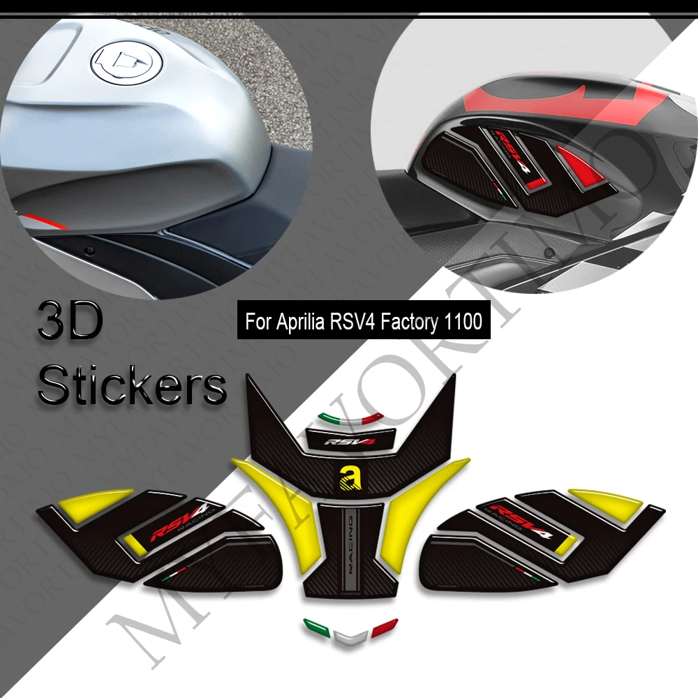 

For Aprilia RSV4 Factory 1100 Motorcycle Tank Pad Cap Tank Pad Grips Gas Fuel Kit Knee Fairing Fender Stickers Decals Protector