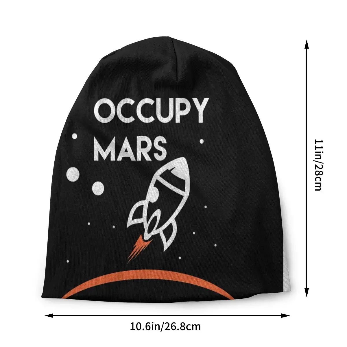 Occupy Mars 2026 Men Women's Beanie Hats Fly To The Moon Knitted Hat Hip Hop Earmuff Bonnet Street Skullies Beanies