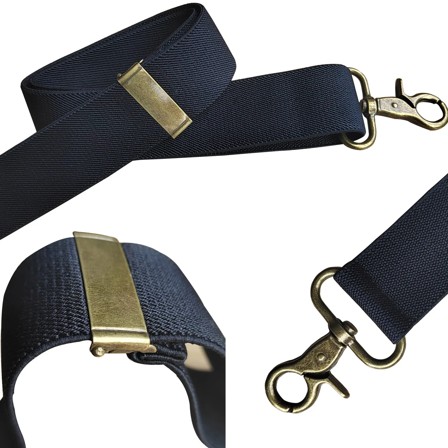 Suspenders for Men 3.5cm X-Black 4 Bronze Hook Clips Heavy Duty Adjustable Elastic Trouser Braces Suspensores Hombre Interior