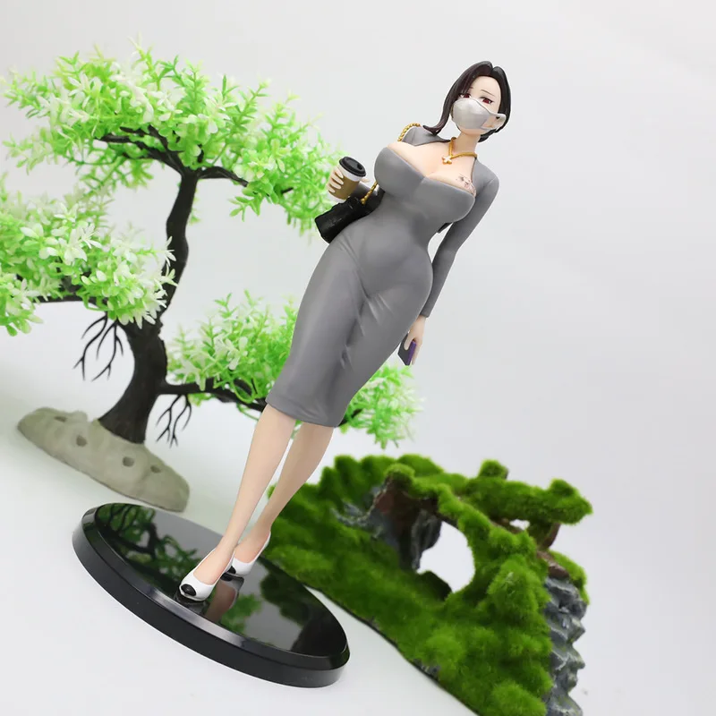 Anime Action Figure Masked Office Lady PVC Doll With Coffee Cup Elegant Mature Female PC Case Desktop Ornament For Anime Fans view 2