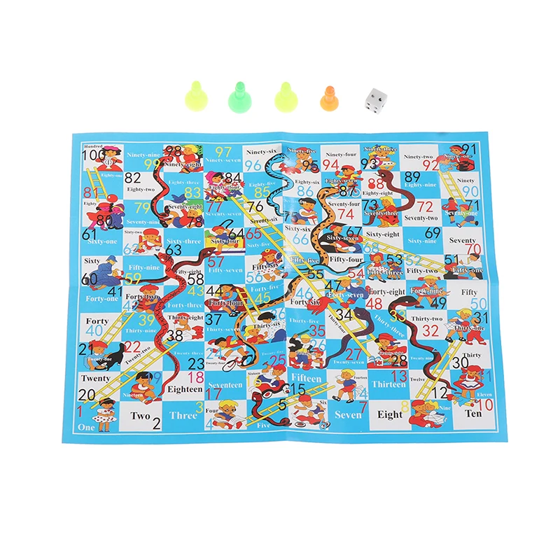 Juego de ajedrez de vuelo de plástico con escalera de serpiente, juegos de mesa portátiles para fiesta familiar, juguetes para niños para 2-4 jugadores