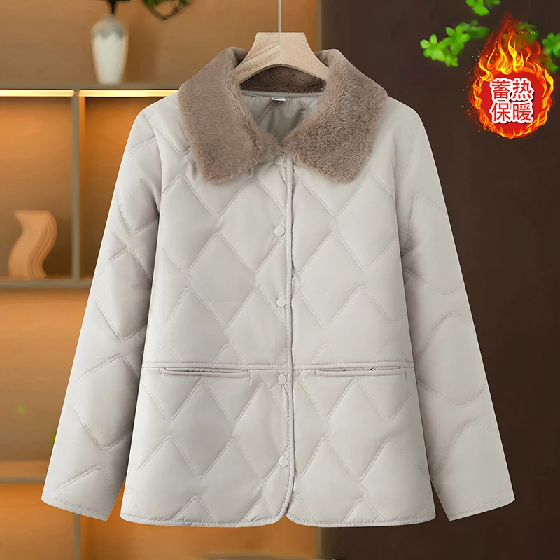 سترة نسائية سترات جديدة للخريف والشتاء معطف قطني مقاوم للماء للنساء بياقة واقفة ملابس خارجية قصيرة ودافئة للسيدات #4