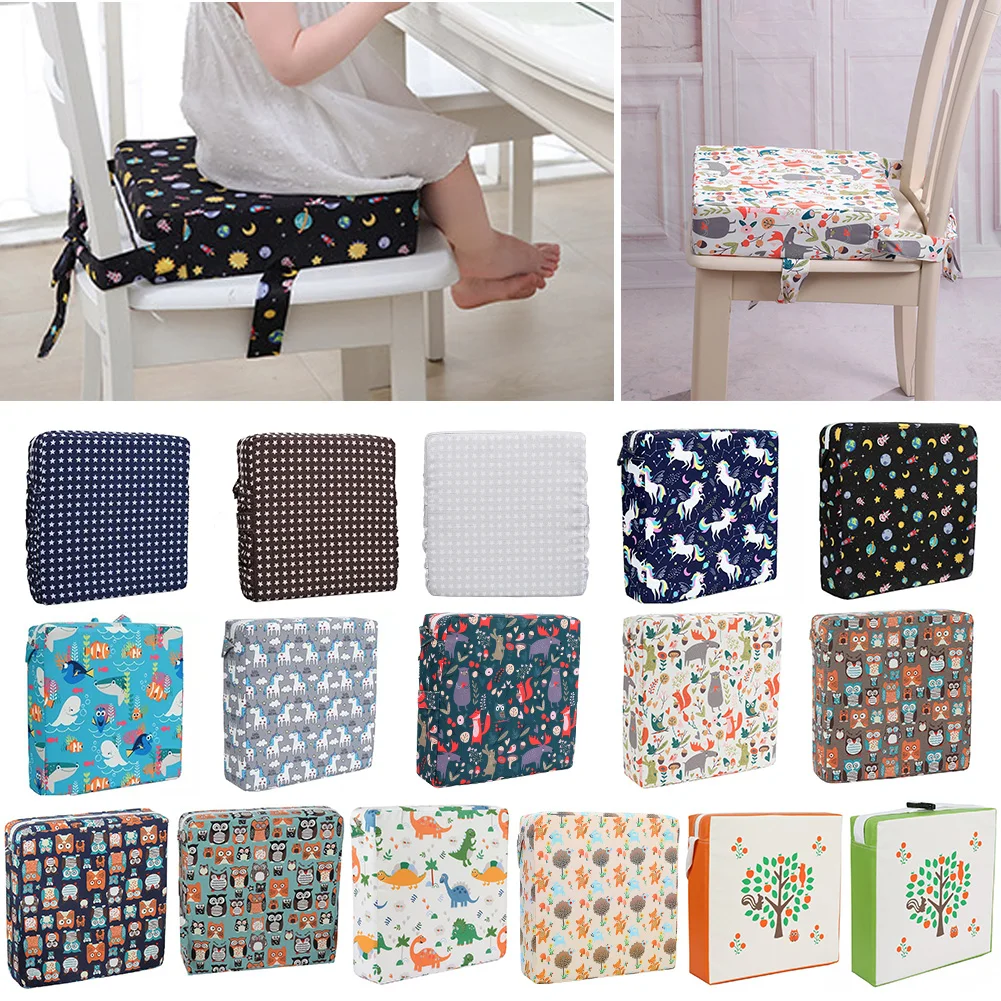 Practical Removable Kids Chair Lifting Cushion Non-slip Highchair Wear-Resisting Print Dining Increased Seat Chair Booster