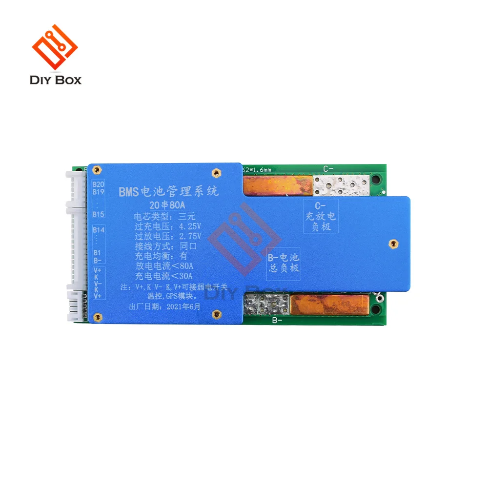 BMS 20S 72V 45A/80A 18650 Lithium Battery Protection Board PCB  Battery Active Balancer Charger Power Bank Charging supply