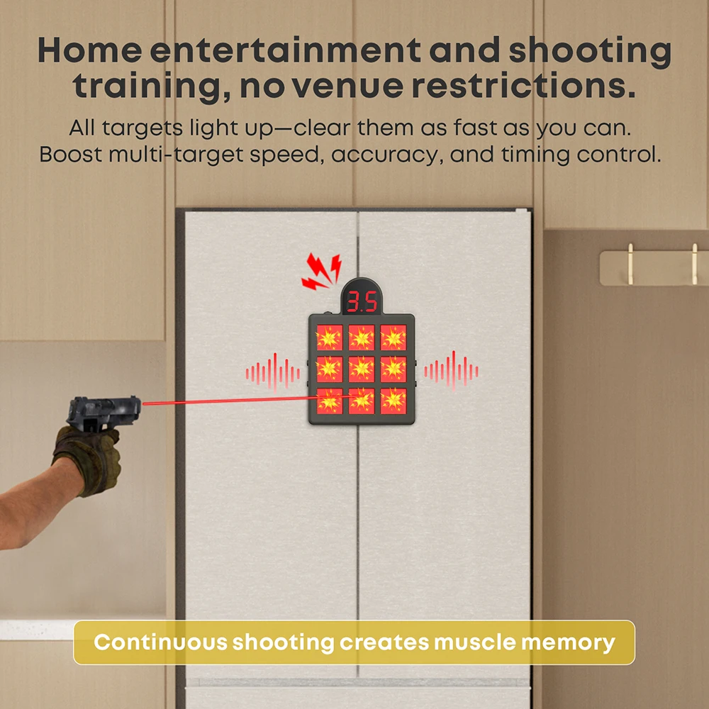 Dry Fire Laser Training Target Electronic Counting Laser Target with Sound Feedback 4 Modes for Dry Fire Shooting Training