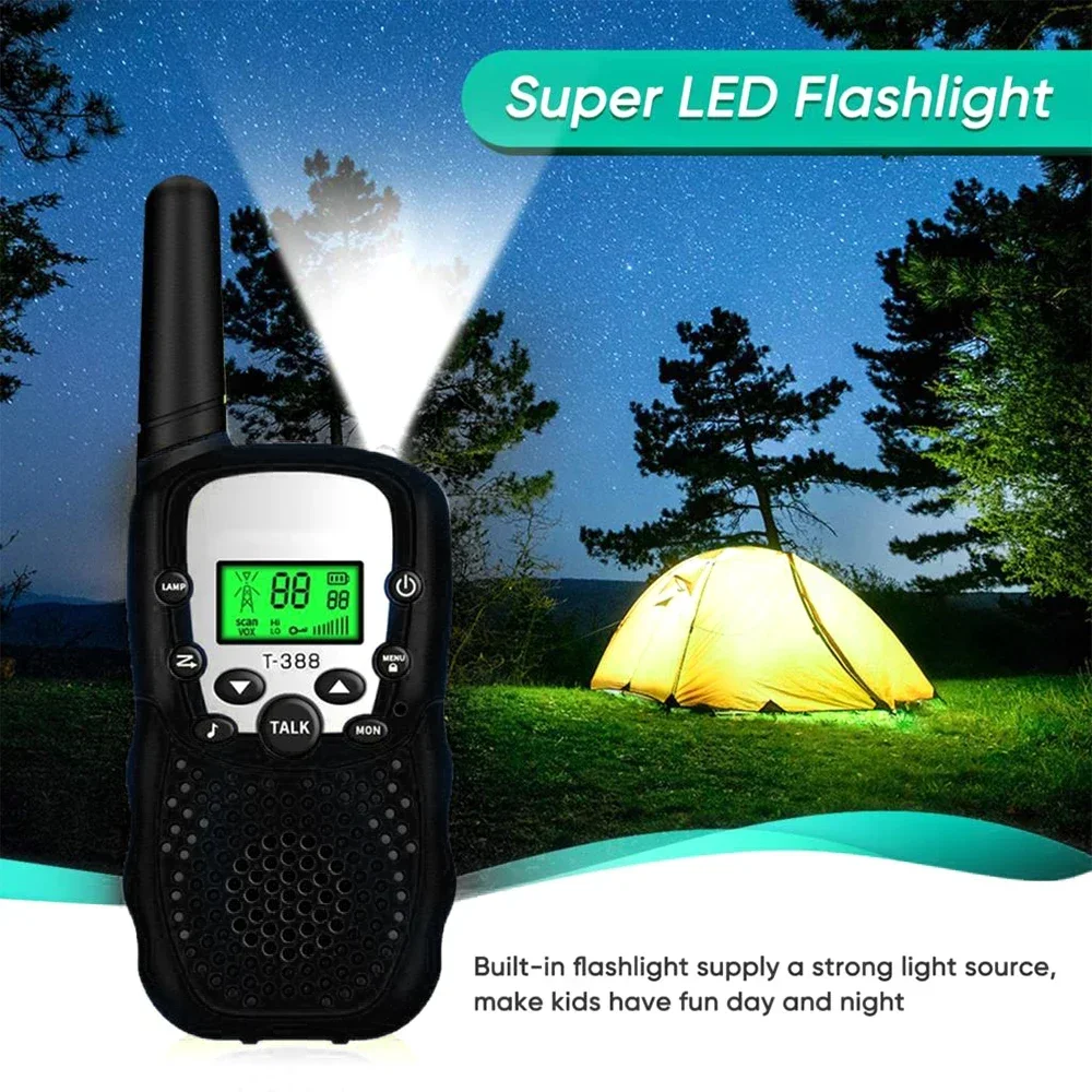 2PCS Portable Kids Handheld Walkie-Talkie Transceiver Phone Radio Receiver Interphone 3KM Mini Toys Walkie Talkie Gifts Boy Girl