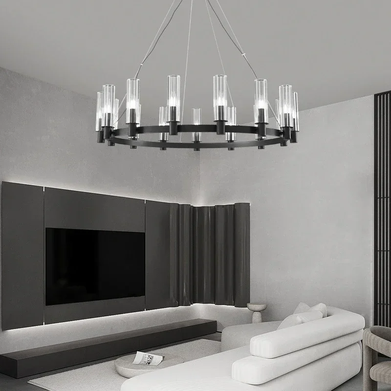 

American Retro E14 Pendant Lights Living Room Luxury Crystal Chandelier Lighting Led Lamp Fixtures Led Luminarias Indoor Light