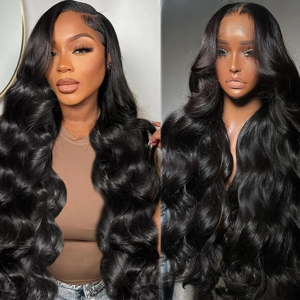 13x6 13x4 HD Transparent Lace Front Human Hair Wig Brazilian Body Wave Lace Frontal Wig Preplucked Lace Front Wigs For Women