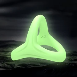 Fluorescence Cock Ring for Men Ejaculation Delay Colorful Penis Ring Chastity Cage Male Masturbator Adult Goods Men Sex Toy