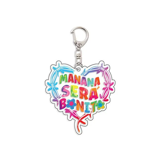 Karol G Bad Bunny Un Verano Sin Ti Manana Sera Bonito Bichota Heart Keychain Cartoon Cosplay Car Keychains Pendant Jewelry Gift