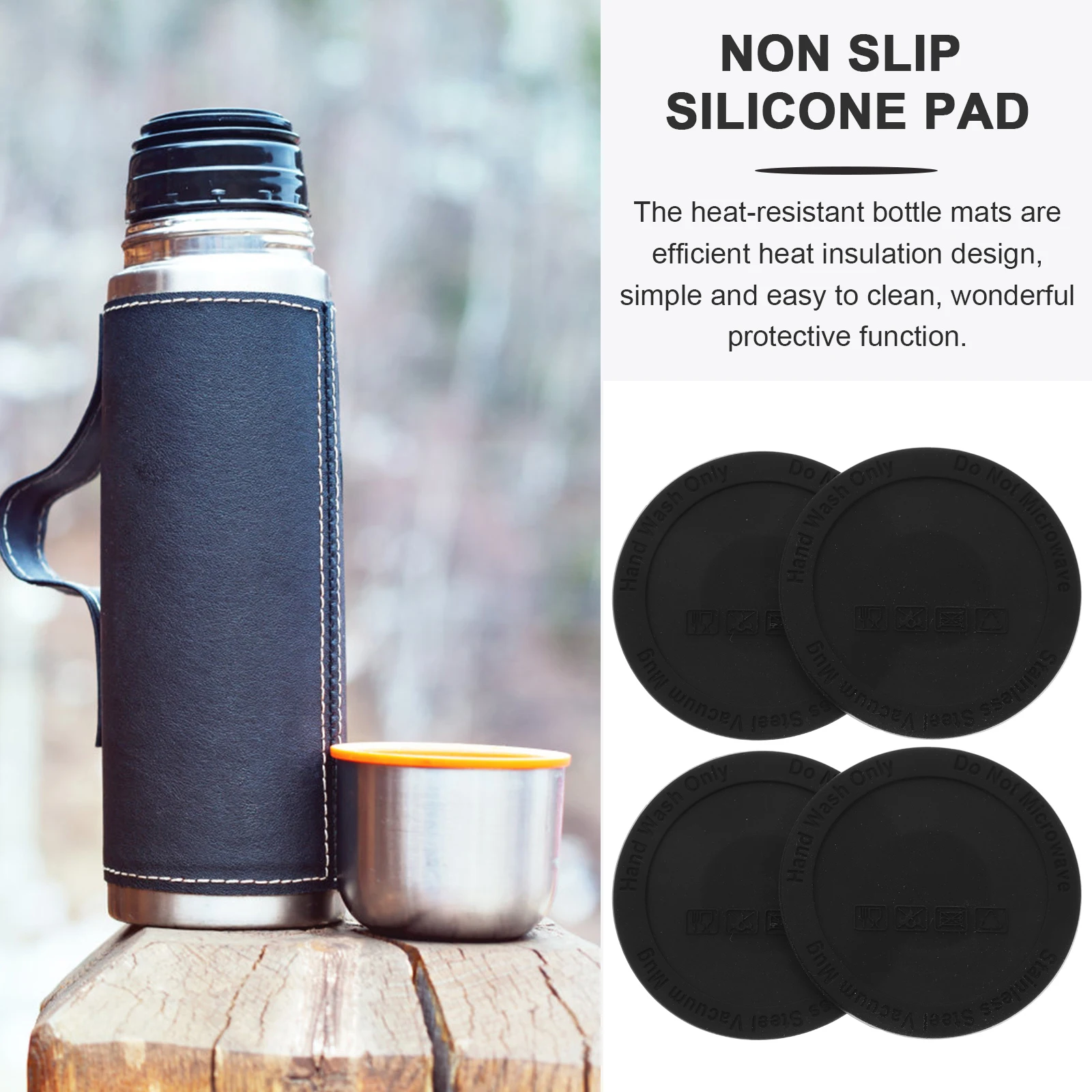 

10Pcs Protective Silicone Cup Pads Heat-Resistant Anti-Slip Tumbler Pads Round Bottle Mats for Kitchen Silicone Cup Mats