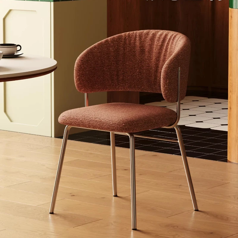 Bauhaus Style Upholstered Dining Chair with Backrest Modern Vanity Stool Luxury Accent Seat for Living Room Home Decor Chairs