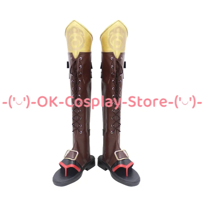 Game Genshin Impact Thoma Cosplay Shoes PU Leather Shoes Halloween Carnival Boots Cosplay Props Custom Made