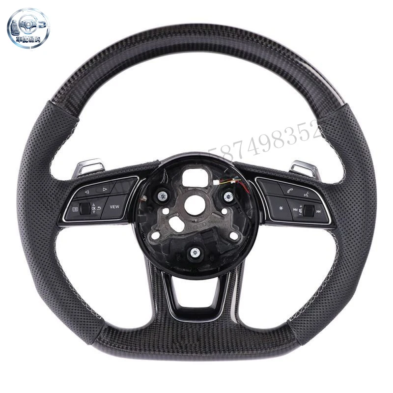 Carbon fiber full-function car steering wheel suitable for Audi A7 C8 S7 C7 RS4 A4 B7 R8 B9