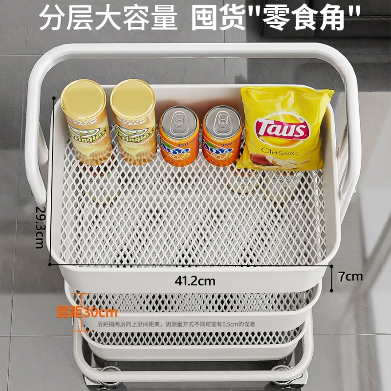 Rack de armazenamento multicamadas para carrinho, estante móvel para lanches
