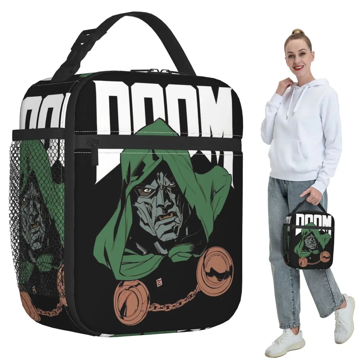 مغني الراب الأمريكي MF Doom Mad الشرير الموسيقى الفنان معزول حقيبة الغداء للأطفال مدرسة برودة عبوة طعام حمل صناديق الغداء المحمولة #2