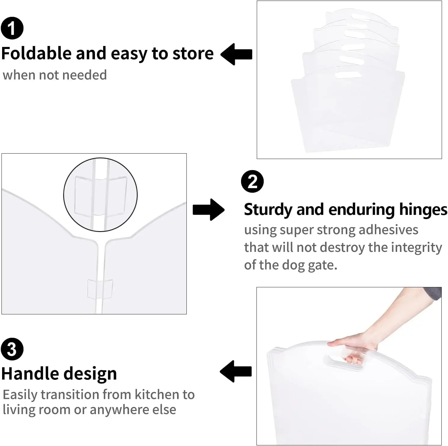 بوابة كلب للمنزل، بوابة حيوانات أليفة من الأكريليك الشفاف للكلاب، بوابات كلب قائمة بذاتها للمداخل، كلب جرو قائم بذاته قابل للطي #5
