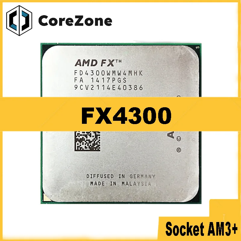 FX Series FX4300 FX 4300 3.8GHz Quad-Core CPU Processor FD4300WMW4MHK 95W Socket AM3+