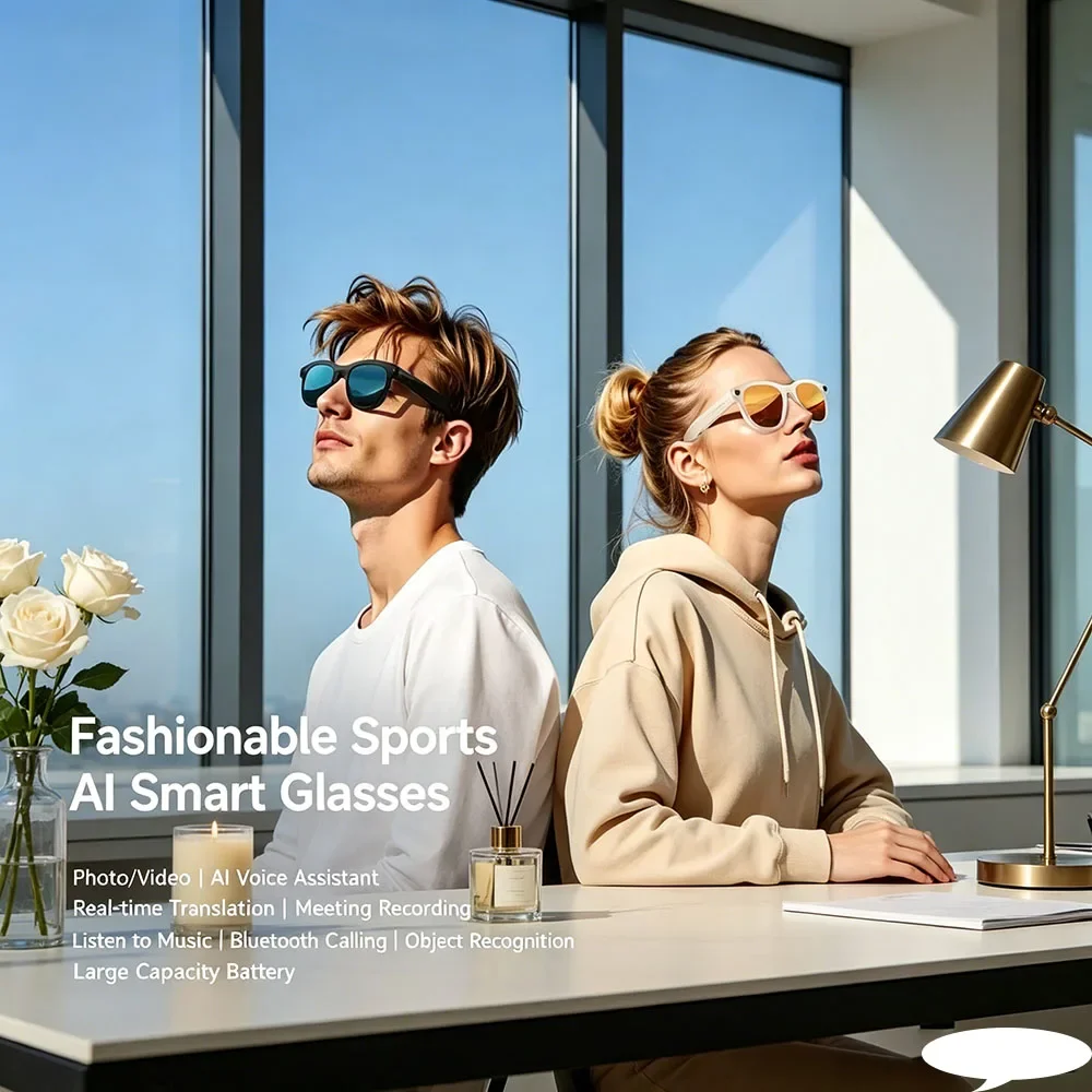 

Trendy 8K HD AI Smart Glasses Color Changing Sunglasses Premium Upgraded Camera Voice Assistant Music Control